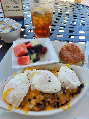 Bubba's Skillet with an extra poached egg..