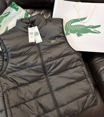 My Son LACOSTE VEST with a pull out hoodie in the collar