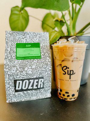 Vietnamese Iced Coffee with Boba (house brewed cold brew coffee with DOZER beans)