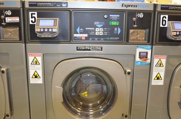 Our new HE Continental 340 G force washer extractor's. All Washers accept Credit Cards Visa & Master Card