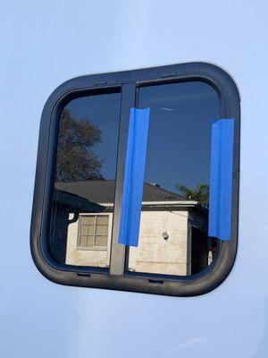 New window placed, ready for camping