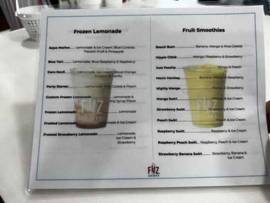 Frozen lemonades & smoothies!