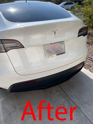 Fixed dent on 2021 Model Y (hatch portion), like it never happened!