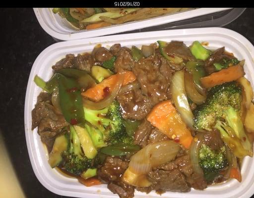 Szechuan Beef - not something I'd order again - bland, too much vegetables!