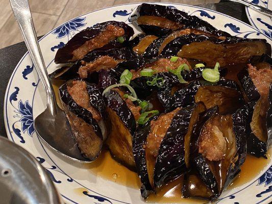 Fried Pork Stuffed Eggplant