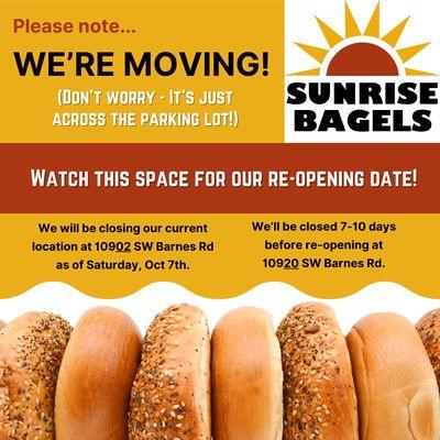 BIG NEWS! WE'RE MOVING! (Just across the parking lot). We'll be closed for a week starting Oct 7th, 2023 to make the move!