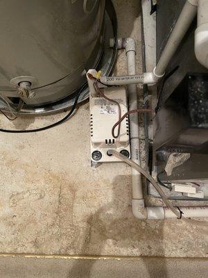 Water pump attached to HVAC system