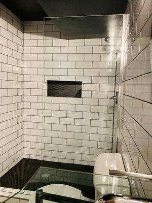 Subway and penny tile from Floor & Decor