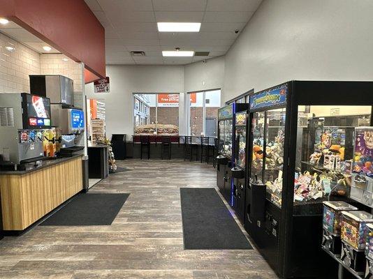 Front Dining Area, Games and Beverage Area