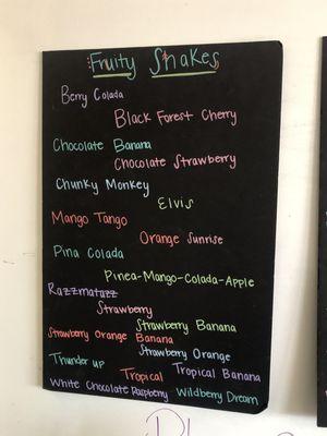 Precision Nutrition:  Menu (Fruity Shakes)