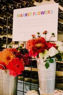 Unfortunately, this is the only photo we have of our market flower stand and you can't even read the sign.