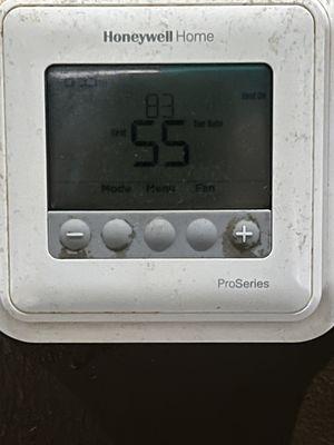 Thermostat in restaurant by our table. Temp continued to drop as we waited on our check.