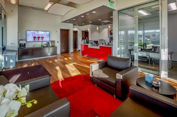 Lobby inside the Redwood City branch