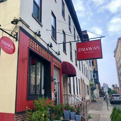 In front of Erawan Thai restaurant Philadelphia, in July '2023