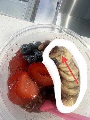 Rotten bananas in an Açaí Bowl.  Sooooo gross!!