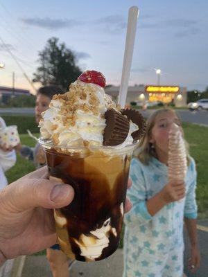 Reece's Peanut butter sundae. So divine!