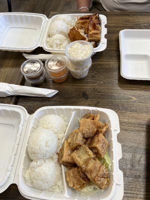 Crispy pork and Lechón