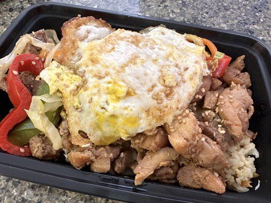 Koko bowl with teriyaki chicken and fried egg