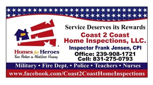 Coast 2 Coast Home Inspections  (Homes for Heroes)