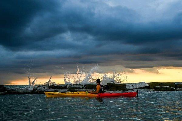 Storms before sunset.