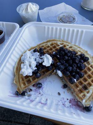 Delicious blueberry waffle