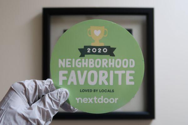 We did it again! This couldn't be possible without you, we are grateful to have such loyal patients It is truly an honor #nextdoorfave