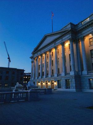 The Capitol illuminated by their lights