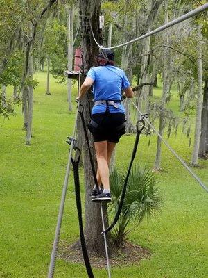 Tight wire obstacle.