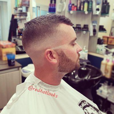 Razor fade and beard trim