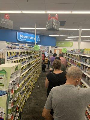 Long line in pharmacy