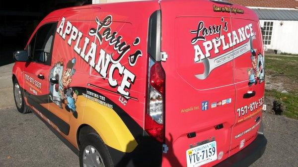 Complete van wrap for Larry's Appliance