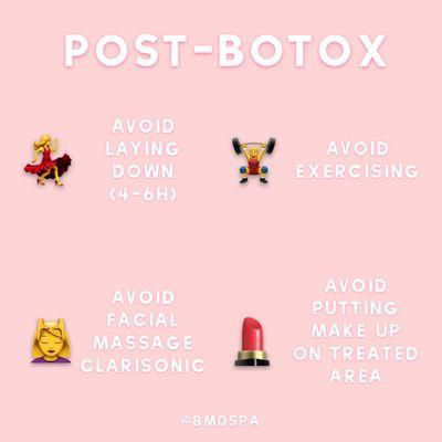 Post-care for botox treatment!