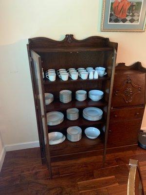 China cabinet with China in it