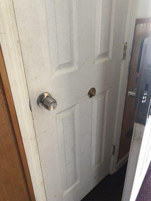 Nasty door with a hole