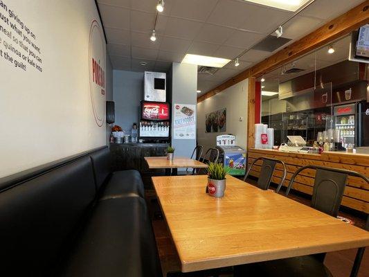 View of the dining area.