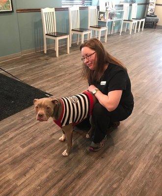 Jaime greeting a first time patient.