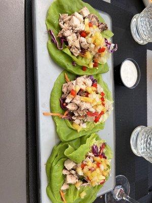 Jerk chicken lettuce cups