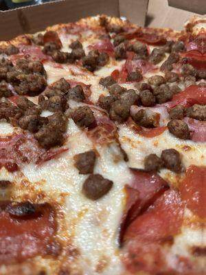 Meat lovers pizza