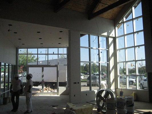 Commercial glass installation