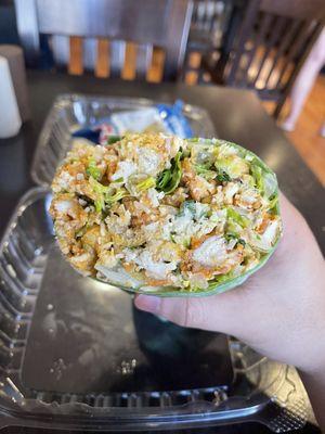 Chicken Caesar Wrap with Buffalo chicken