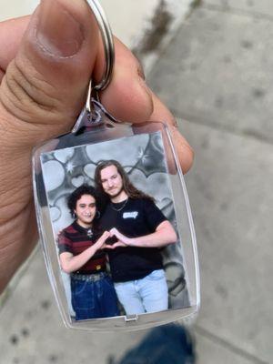 Keychain with a photo on each side