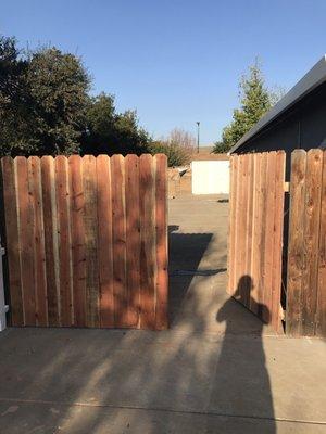 Added rv access fence to our side yard