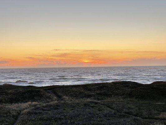 Welcome to God's country. A bit of marine layer obstructing the sunset, but I've got nothing against that. Just. WOW!