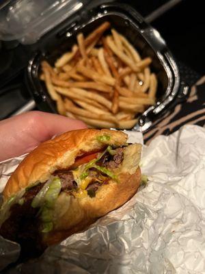 Burger and fries