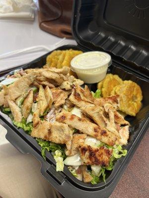 Grilled Chicken Salad w/ Tostones