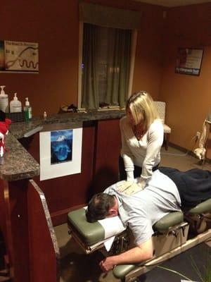 Dr. Tammy Portolese doing her magic adjustments!! Greatest chiropractic office ever!!