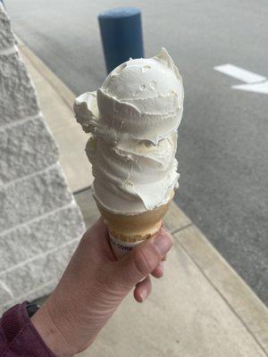 Small vanilla ice cream cone