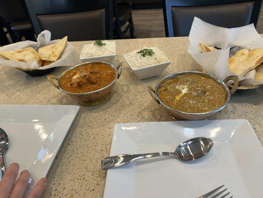 Malai Kofta and Butter Chicken with some Butter Naan