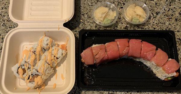 Sushi to go from Toro Sushi! Highly recommend the sushi and poke bowls from this place!