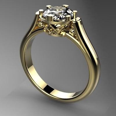 Custom Made 18K Ladies Diamond Ring